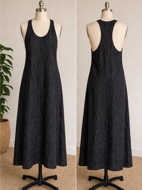 Zara Fillsens Collection Long Black  Racerback Flowy Maxi Dress Size XL Lyocell